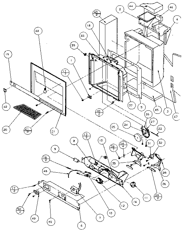 Amana 36541-P1121702W ice and water cavity diagram