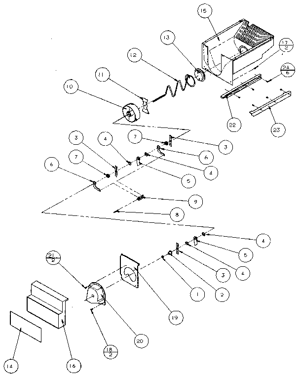 Amana 36541-P1121702W crushed ice bucket diagram