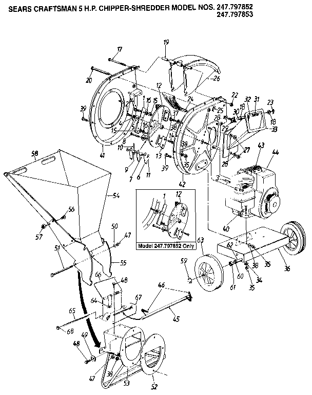 Craftsman 247797852 chipper-shredder diagram