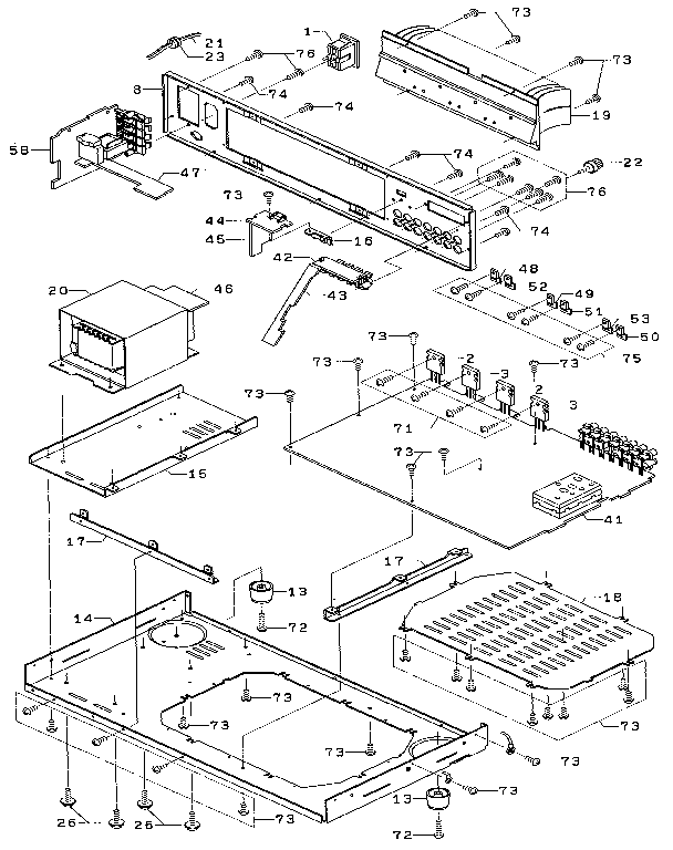 Fisher RS-9115 cabinet & chassis exploded view (2) diagram