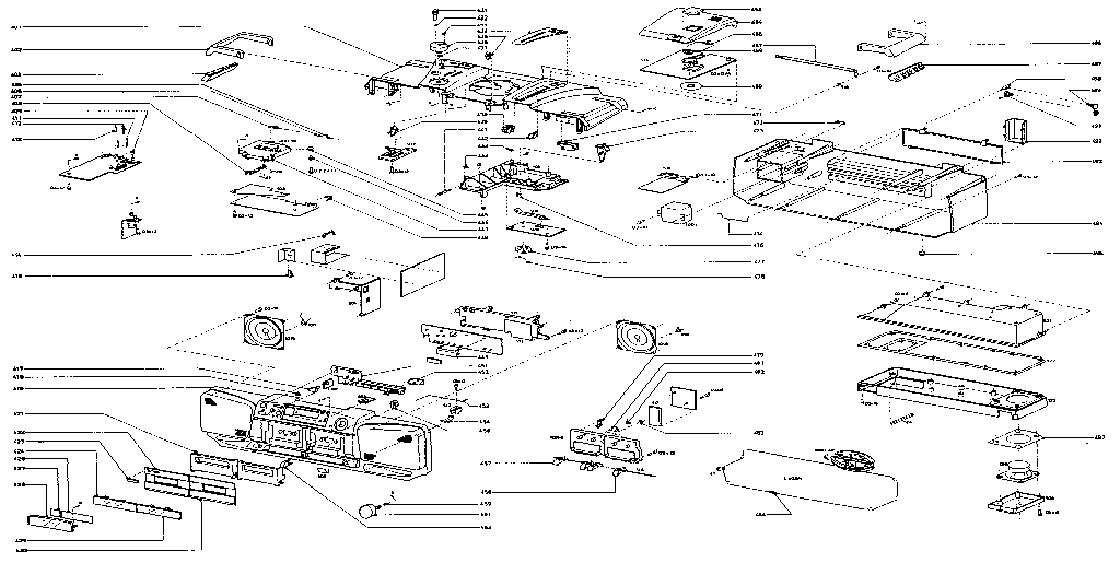Magnavox AZ8400GY01 cabinet exploded view replacement diagram