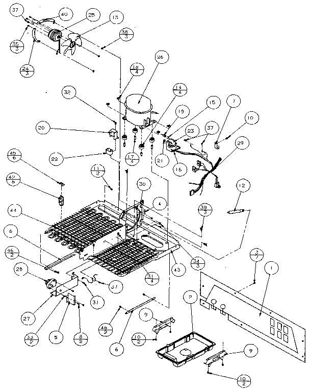 Amana 36548-P1121703W machine compartment - panasonic compressor diagram