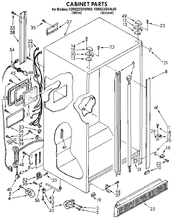 KitchenAid KSRS22QXAL00 cabinet diagram