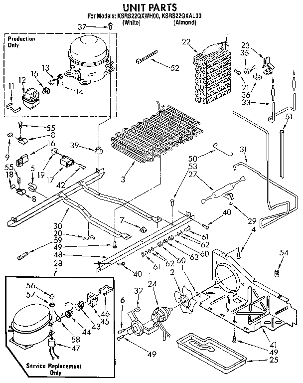 KitchenAid KSRS22QXAL00 unit diagram