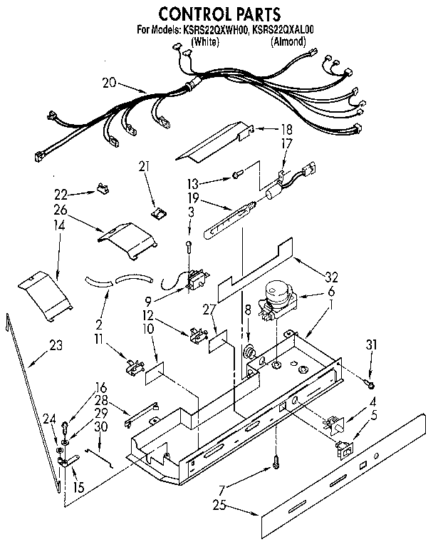KitchenAid KSRS22QXAL00 control diagram