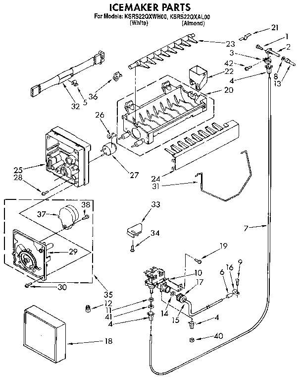 KitchenAid KSRS22QXAL00 icemaker diagram