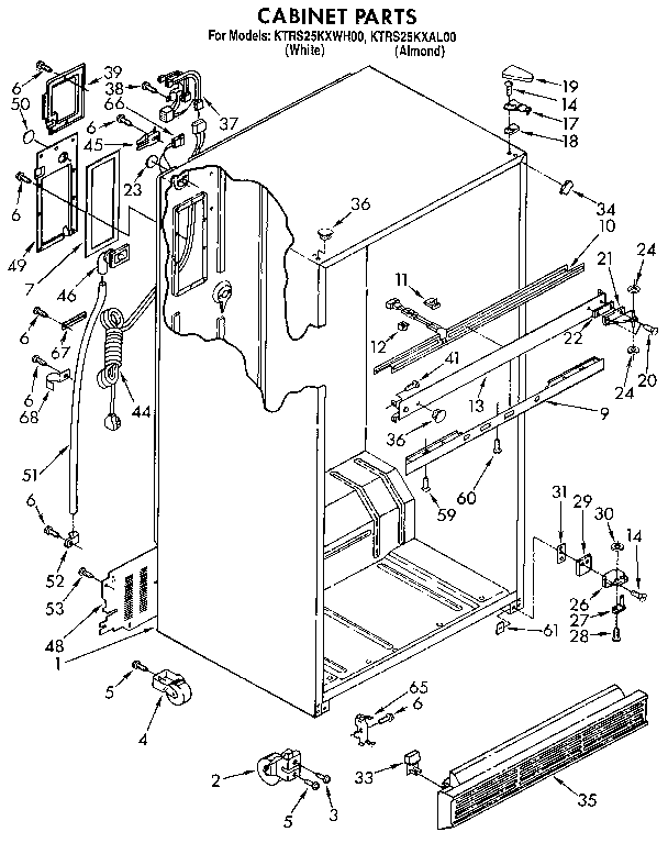 KitchenAid KTRS25KXAL00 cabinet diagram