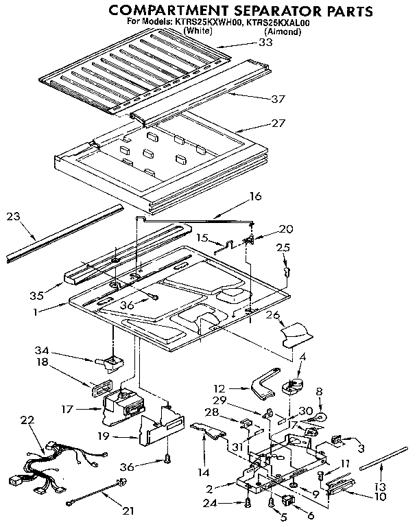 KitchenAid KTRS25KXAL00 compartment separator diagram
