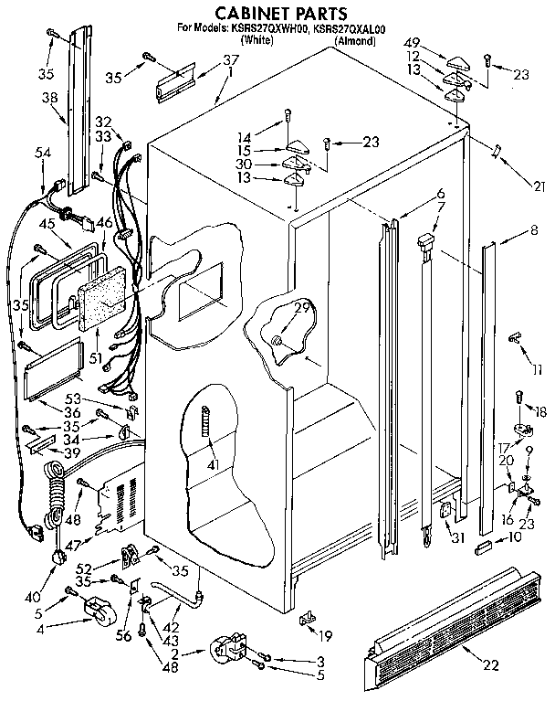 KitchenAid KSRS27QXAL00 cabinet diagram