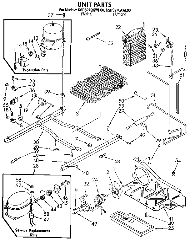 KitchenAid KSRS27QXAL00 unit diagram