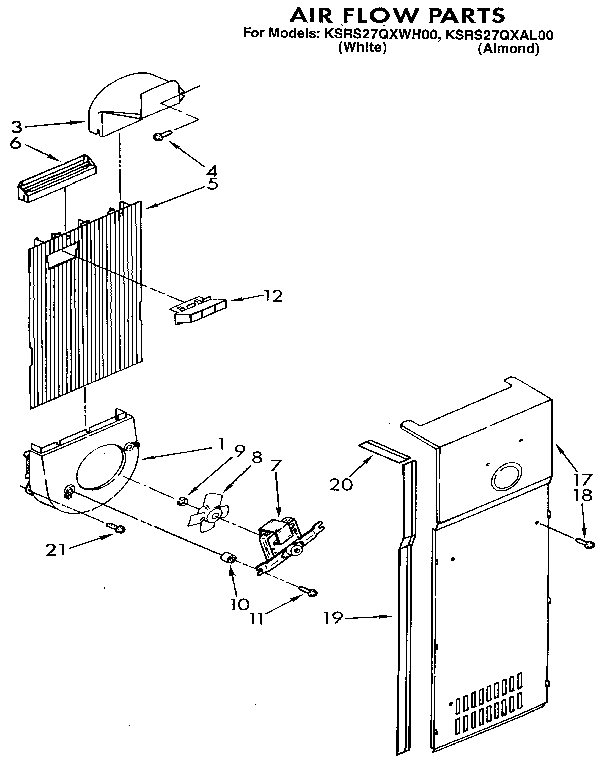 KitchenAid KSRS27QXAL00 air flow diagram