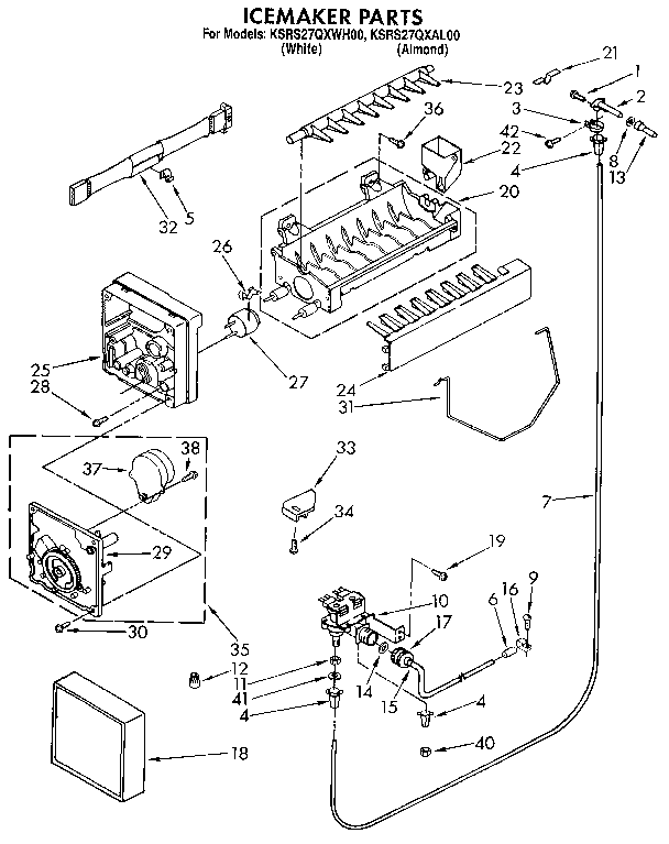 KitchenAid KSRS27QXAL00 icemaker diagram