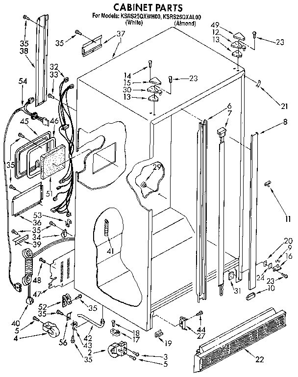 KitchenAid KSRS25QXAL00 cabinet diagram