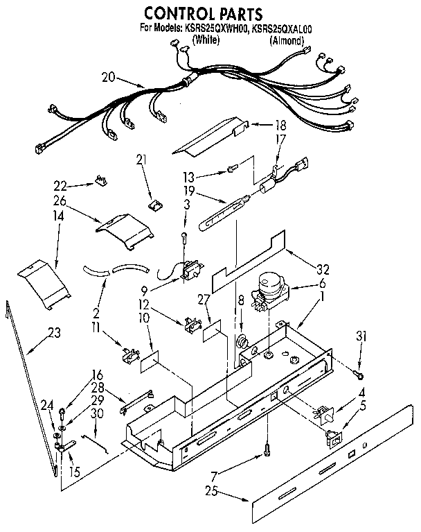 KitchenAid KSRS25QXAL00 control diagram