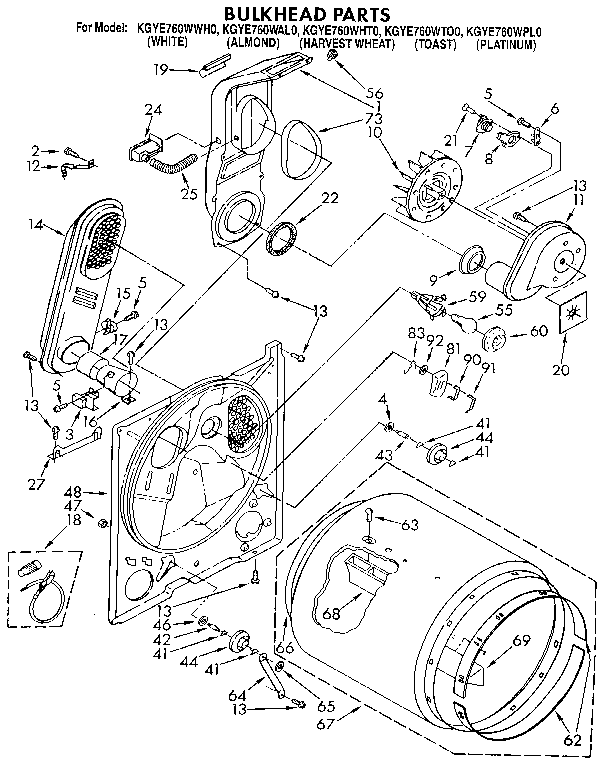KitchenAid KGYE760WPL0 bulkhead diagram