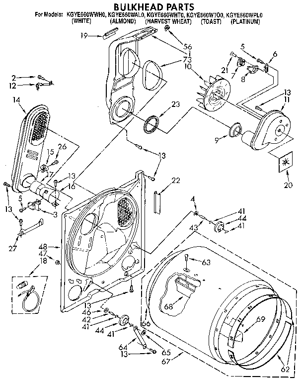 KitchenAid KGYE660WTO0 bulkhead diagram