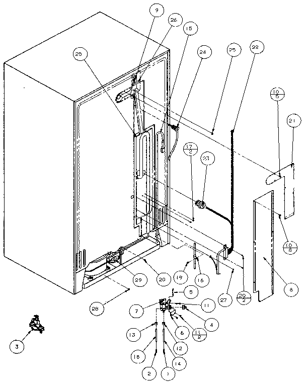 Amana 36058-P1122004W cabinet back diagram