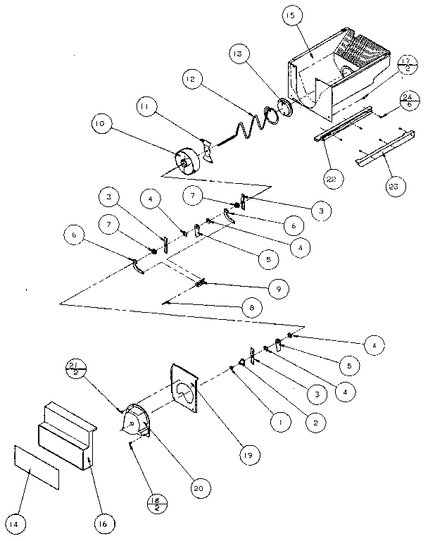 Amana 36058-P1122004W crushed ice bucket diagram