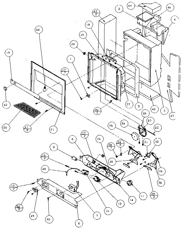 Amana 36761-P1135801W ice and water cavity diagram