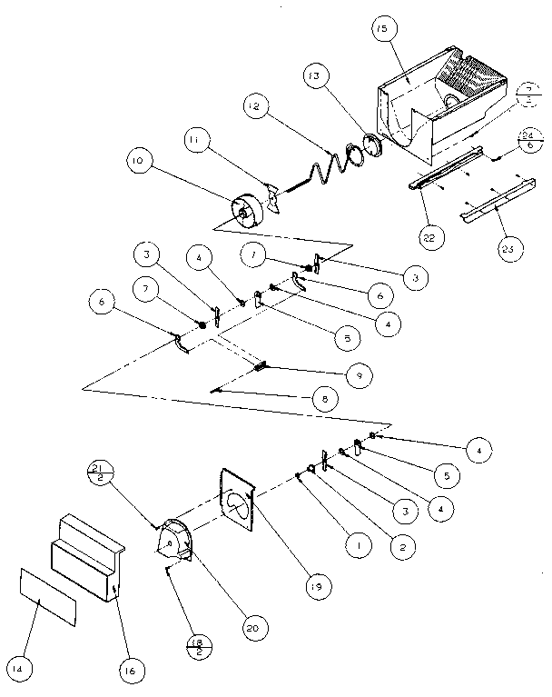 Amana 36761-P1135801W crushed ice bucket diagram