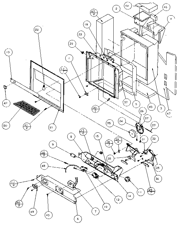 Amana 36768-P1135804W ice and water cavity diagram