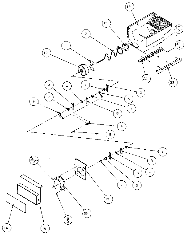 Amana 36768-P1135804W crushed ice bucket diagram