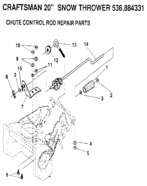 Craftsman 536884331 chute control diagram