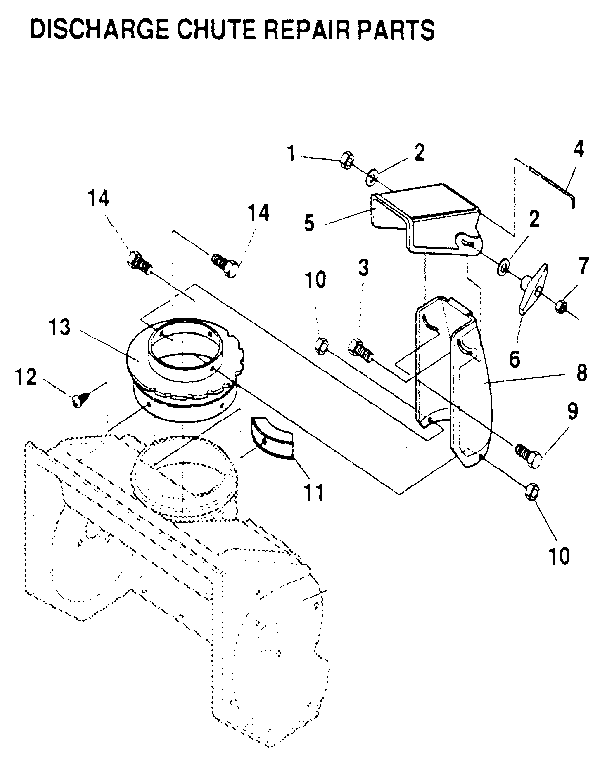 Craftsman 536884331 discharge chute diagram