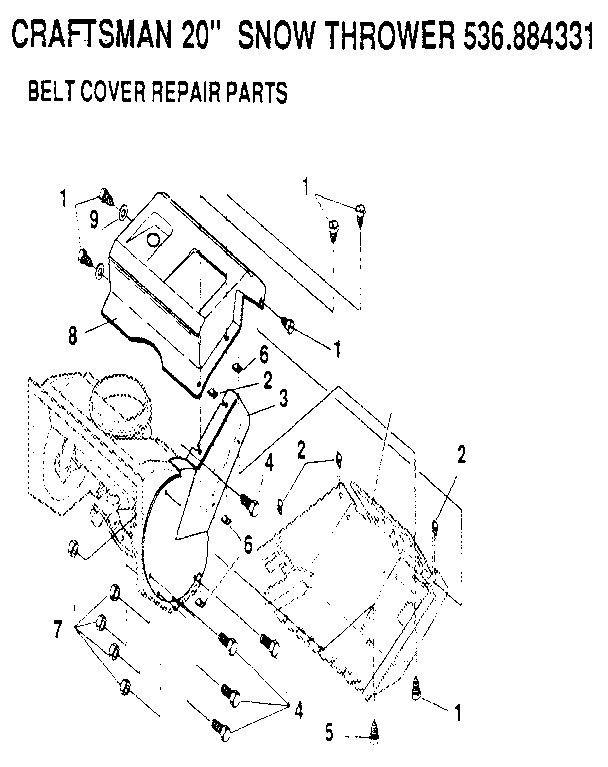 Craftsman 536884331 belt cover diagram