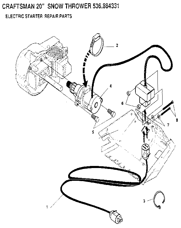 Craftsman 536884331 electric starter diagram