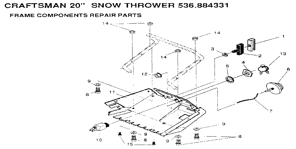 Craftsman 536884331 frame components diagram