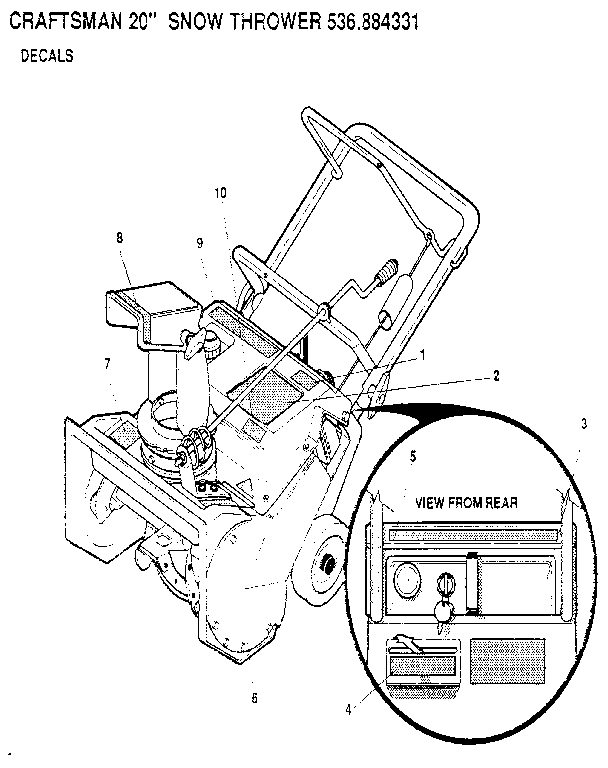 Craftsman 536884331 decals diagram