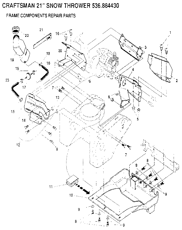 Craftsman 536884430 frame components diagram