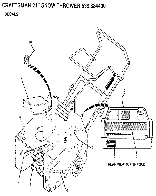 Craftsman 536884430 decals diagram