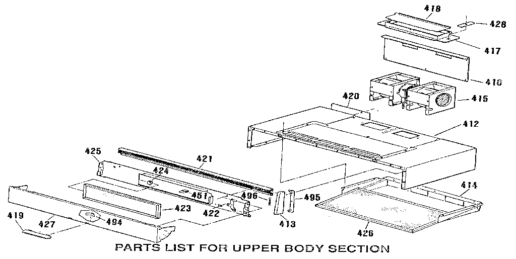 Kenmore 9119871191 hood section diagram