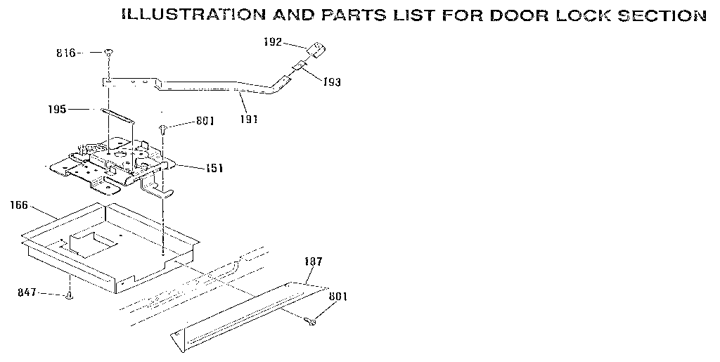 Kenmore 9119871191 door lock section diagram