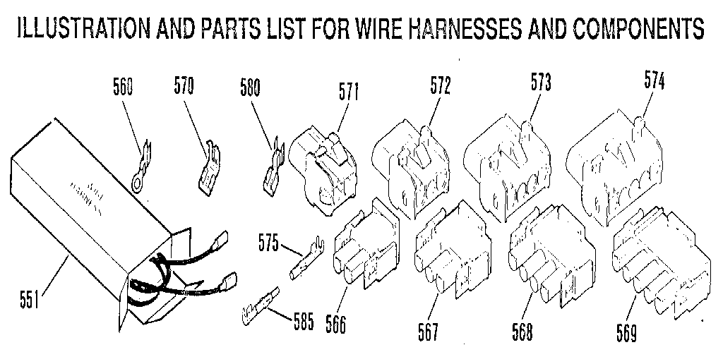 Kenmore 9119871191 wire harnesses and components diagram