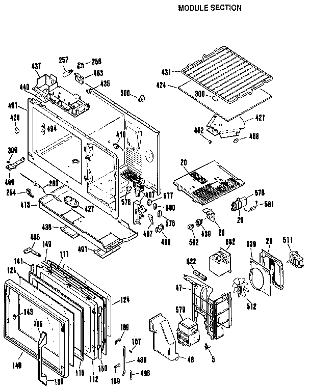 Kenmore 9119871191 microwave module section diagram