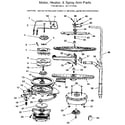 Kenmore 5871574590 motor, heater & spray arm diagram