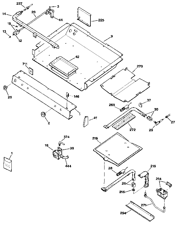 Kenmore 3627361190 burner section diagram