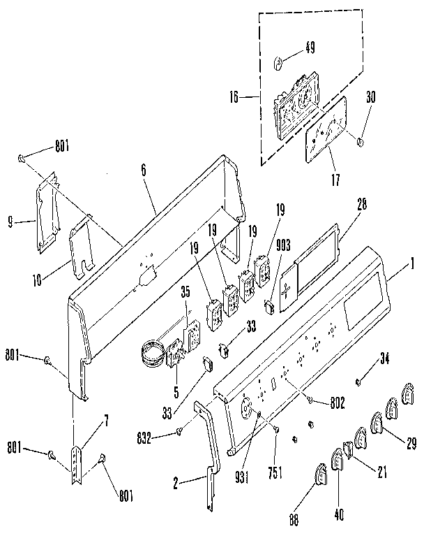 Kenmore 9116429182 backguard section diagram