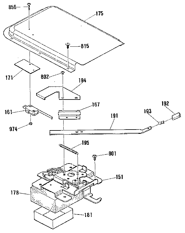 Kenmore 9116429182 door lock section diagram