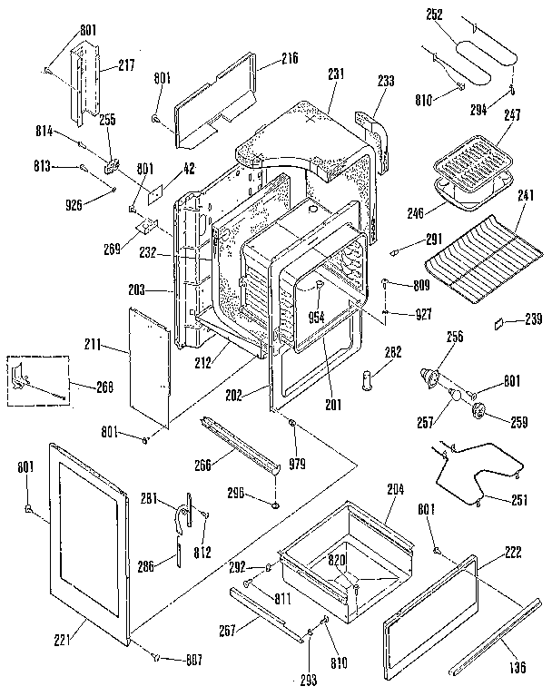 Kenmore 9116429182 body section diagram