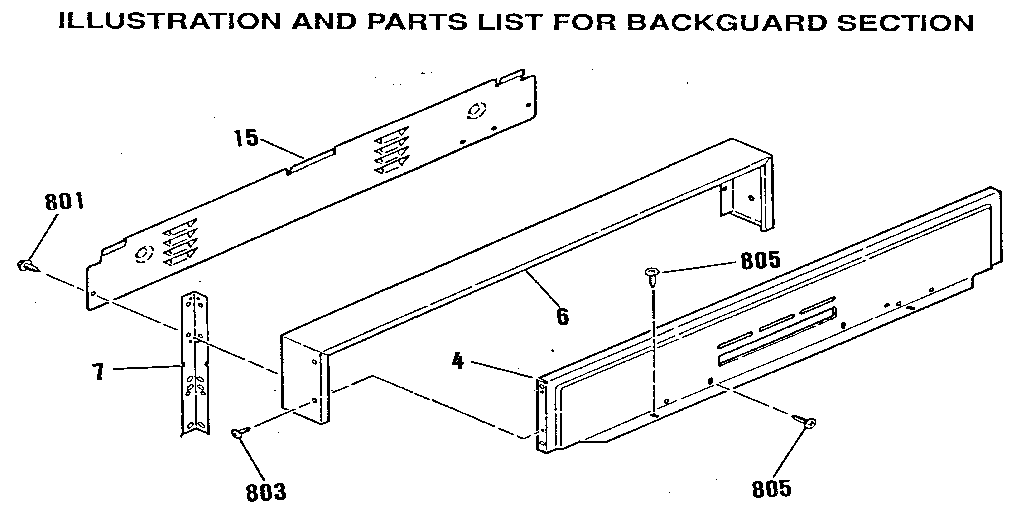 Kenmore 9116128911 backguard section diagram