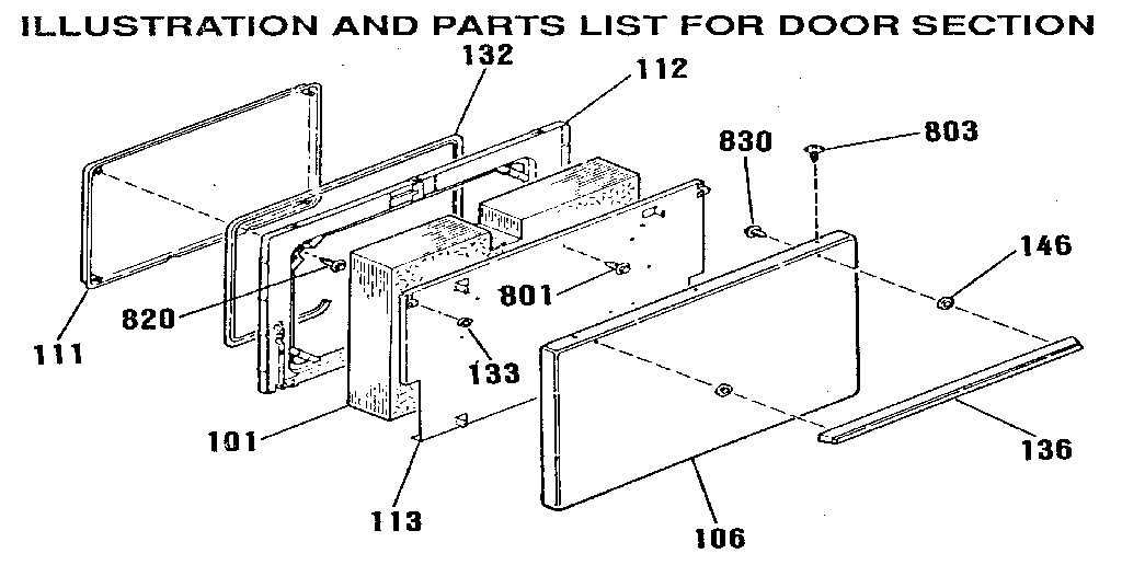 Kenmore 9116128911 door section diagram