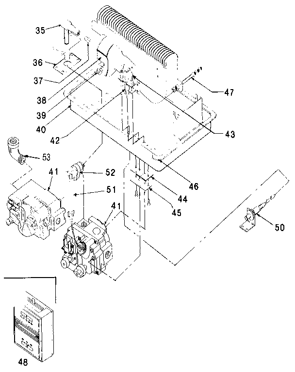 Suburban DWW-40P-NAT control assembly diagram