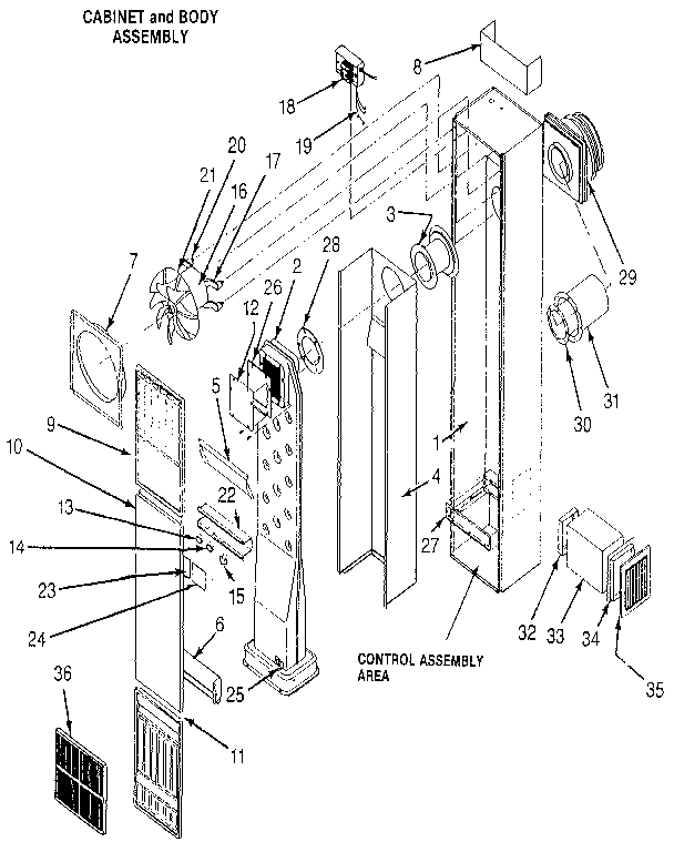 Suburban DWW-65P-LP furnace assembly diagram