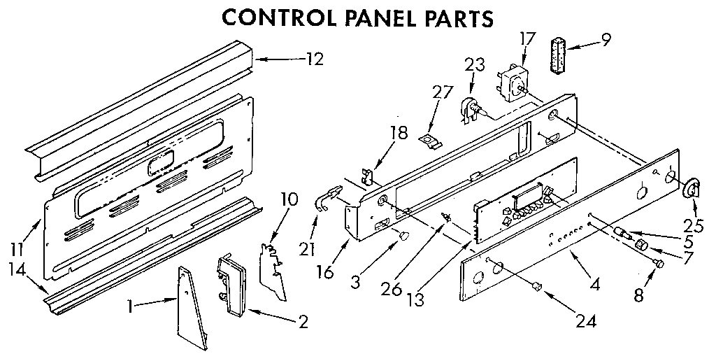 Whirlpool RF395PXXW1 control panel diagram