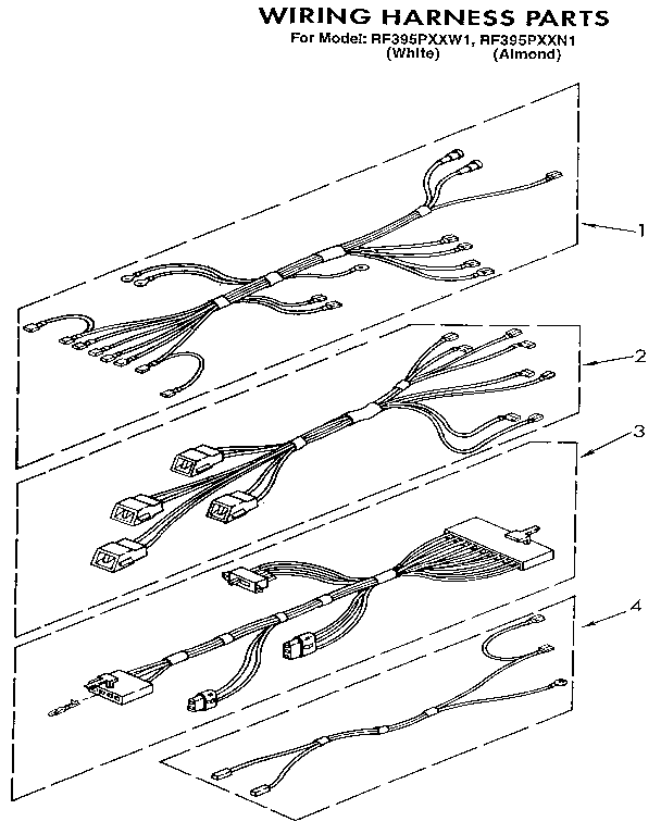 Whirlpool RF395PXXW1 wiring harness diagram