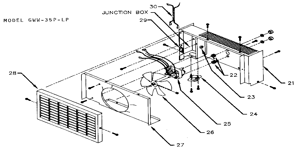 Suburban GWW-35P-LP blower kit 1591 (9fg41-opt. fan accessory diagram